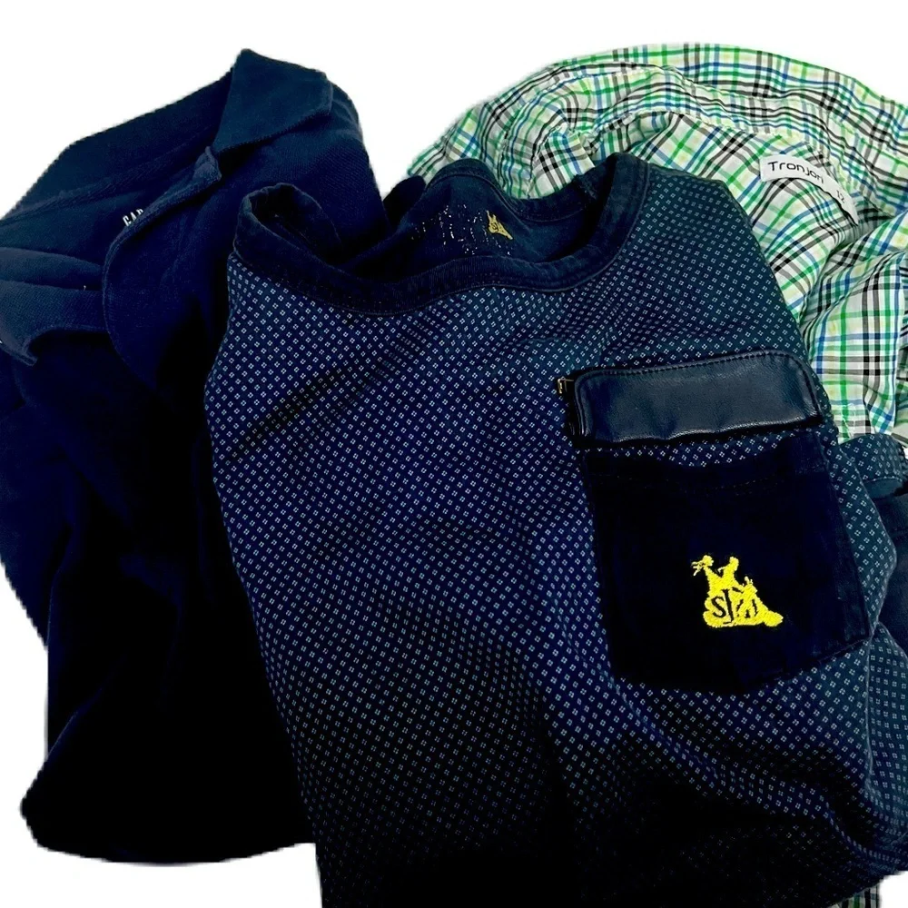 Boys Fall Long Sleeve Set - Gap, S&J, Tronjori - Size 12 in Navy, Green, Pattern